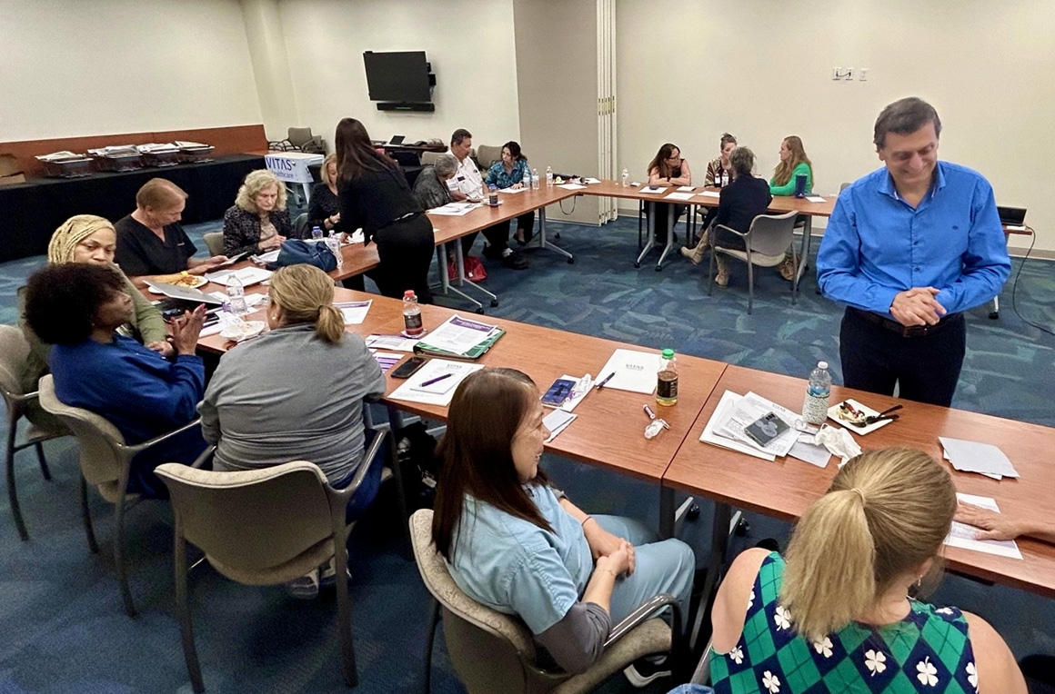 Members of the Volusia Flagler Advanced Practice Nursing Council participate in a VITAS Goals of Care Preceptorship program in March 2024.